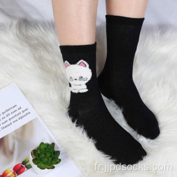 Chaussettes en coton à ressort de chat noir